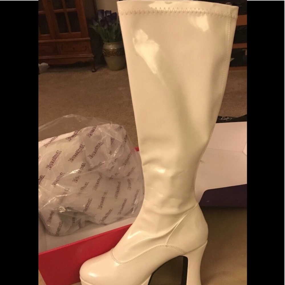 White Patent Go Go Boots